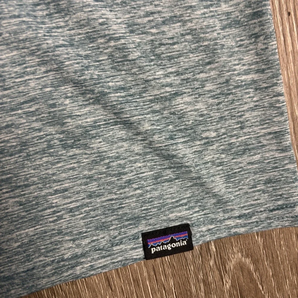 Patagonia Capilene Cool Daily Shirt Mens XL Blue Big Oil Dont Surf Short Sleeve - Picture 7 of 9